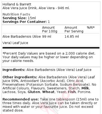 Aloe Vera Jus 946 ml