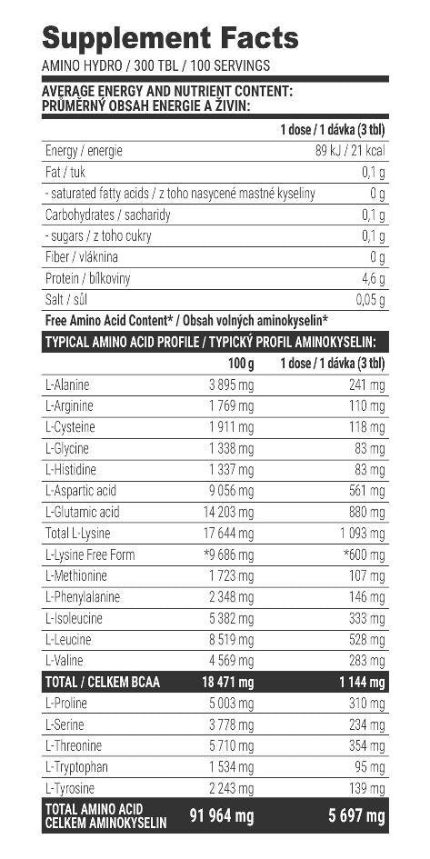 Amino Hydro 4000 mg - 300 Tablets