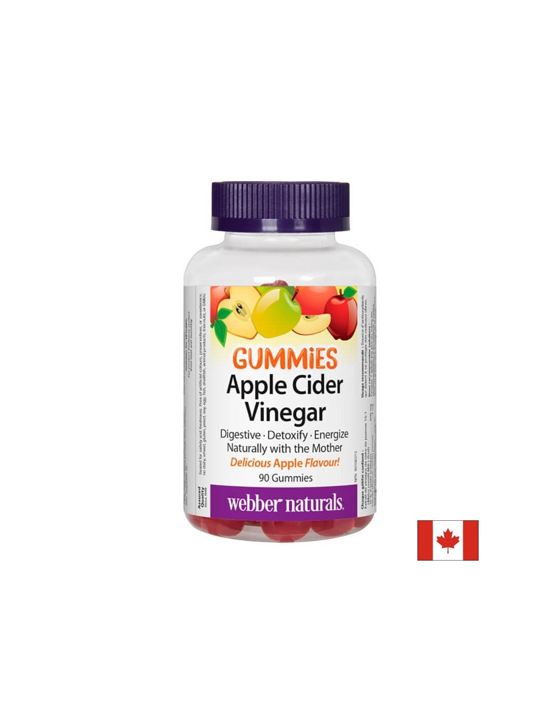 Apple Cider Vinegar Gummies - Antioxidant Protection and Fast Metabolism, 90 Webber Naturals Jelly Tablets