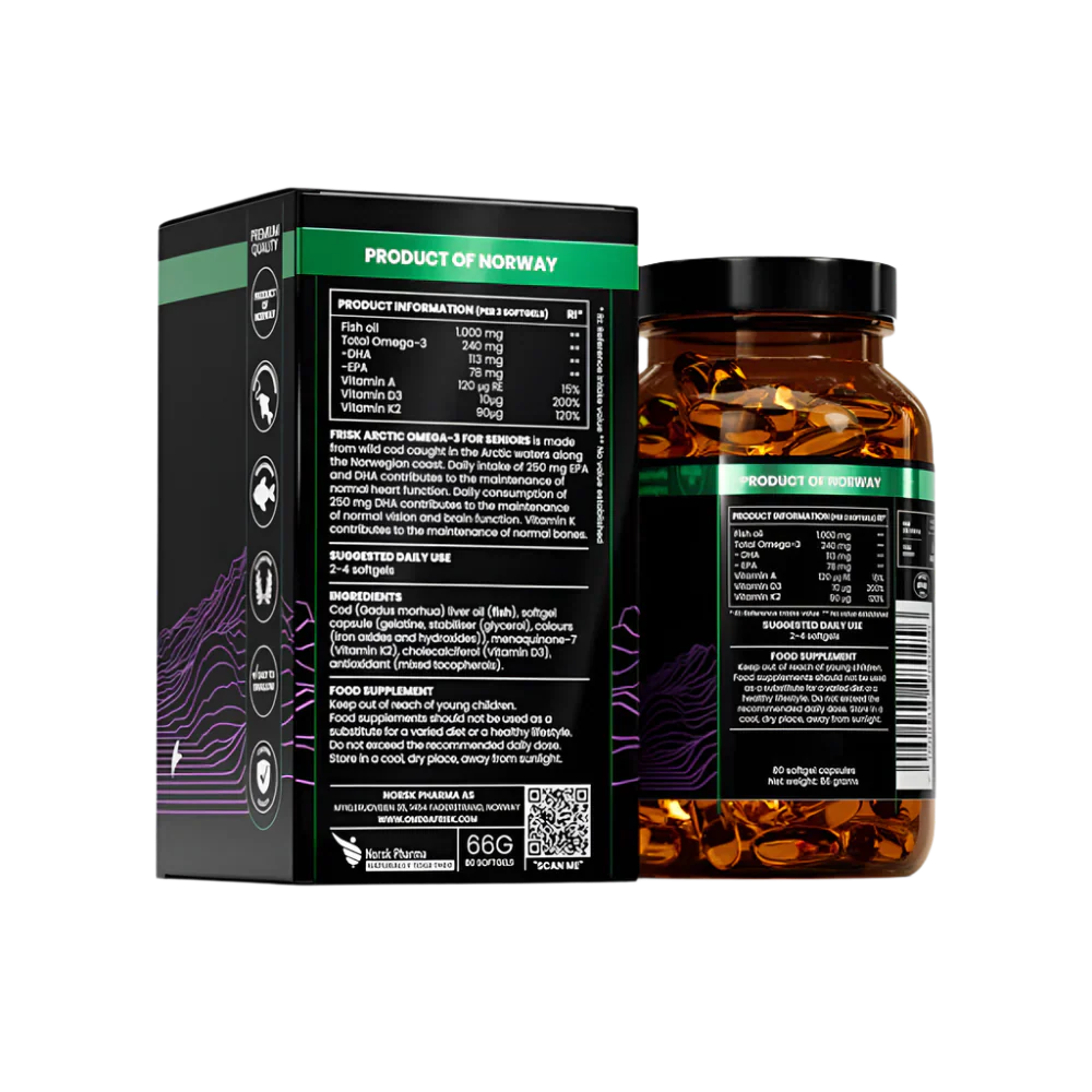 Arctic 50+ – Omega-3 – 100% Wild Arctic Cod – 80 Capsules