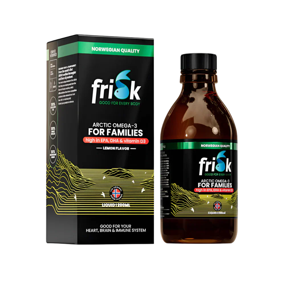 Arktická kapalina-kapalina Omega-3-Citronová příchuť / 100% divoká treska z Norska-200 ml