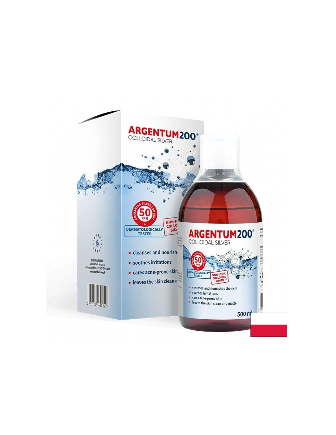 Koloidalne srebrne Argentum 200® - 50 ppm, 500 ml