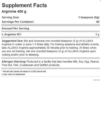 Arginina HCl - 400 gramas