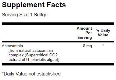 Astaxanthin 8 mg 30 Gel capsules