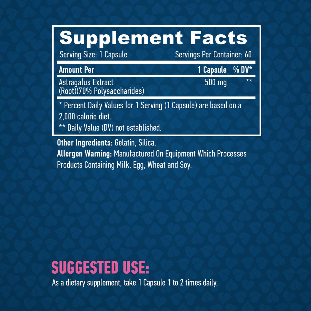 Astragalus 500mg. / 60 Fallen.