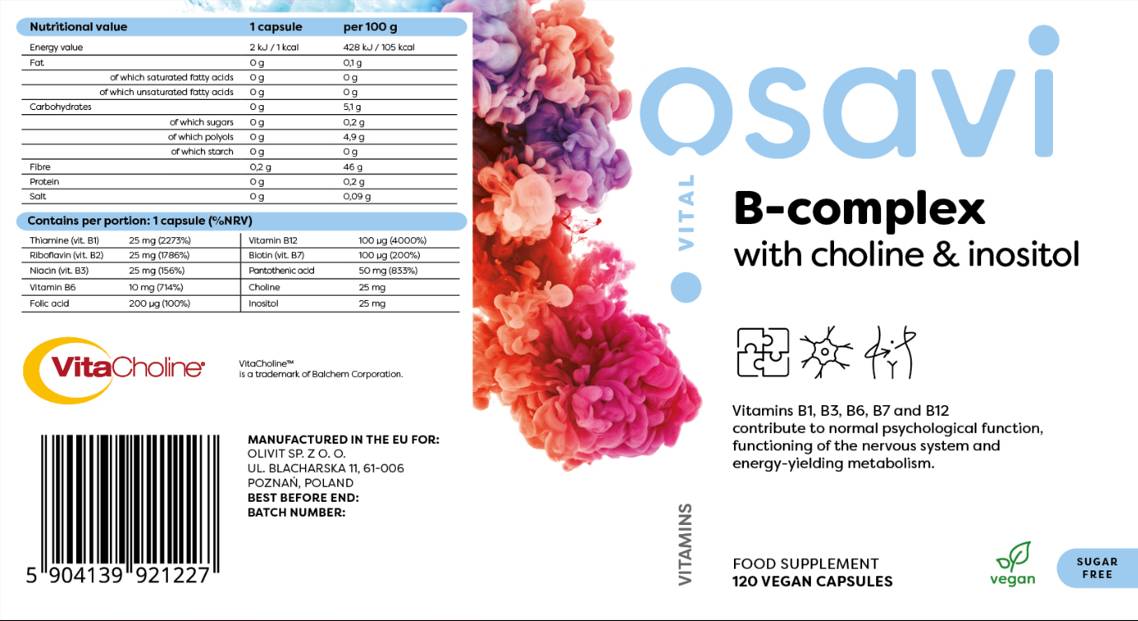 B-Complex with Choline & Inositol - 120 capsules