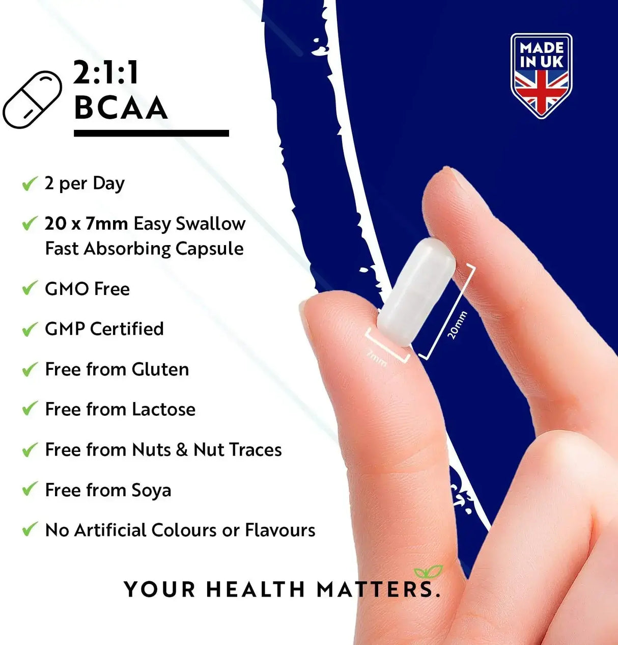 BCAA (2:1:1) with Vitamins B6 & B12 - 180 Vcaps. Nutravita