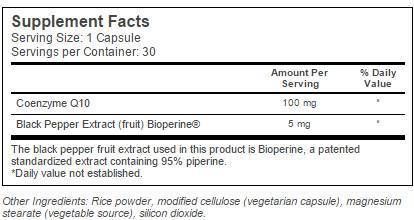 BEST CoQ10 with Bioperine 100 mg - 120 capsules