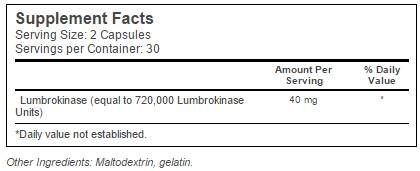 BEST Lumbrokinase 20 mg - 60 capsules