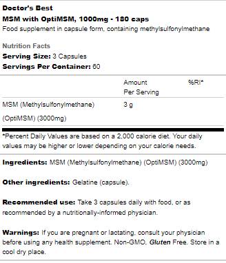 Nejlepší msm 1000mg | S OptimSM - 180 tobolek