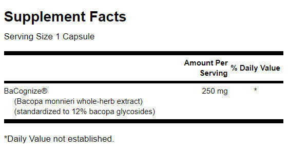 Bacopa Monnieri Extract BaCognize - 90 capsules