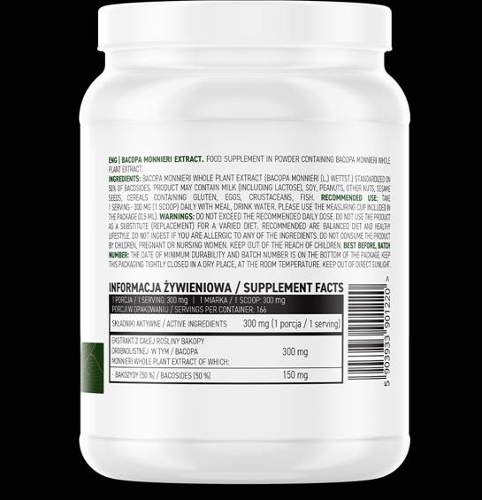 Bacopa monnieri extracto polvo de 50 gramos
