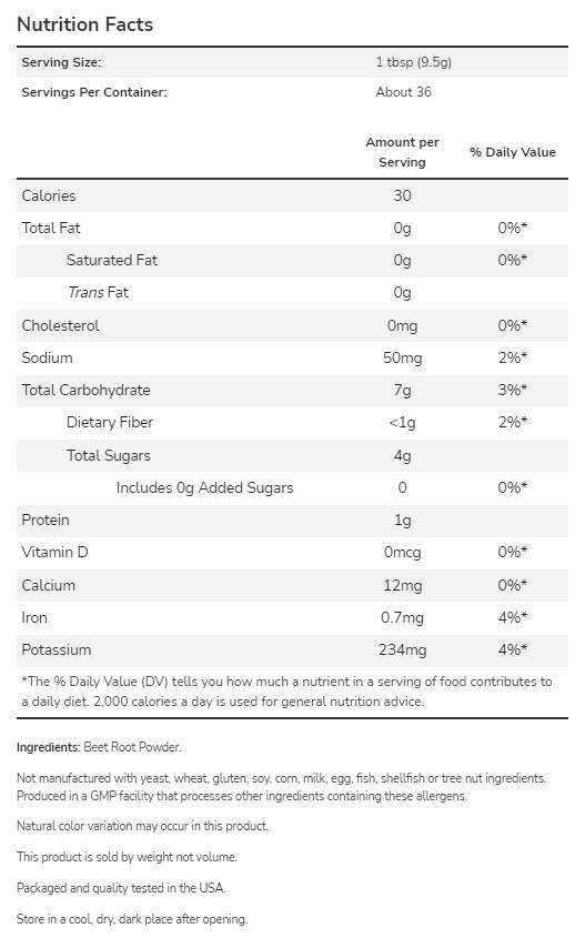 Beet Root Powder - 340 grams