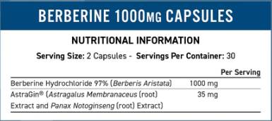 Berberine 1000 mg met astragin - 60 capsules