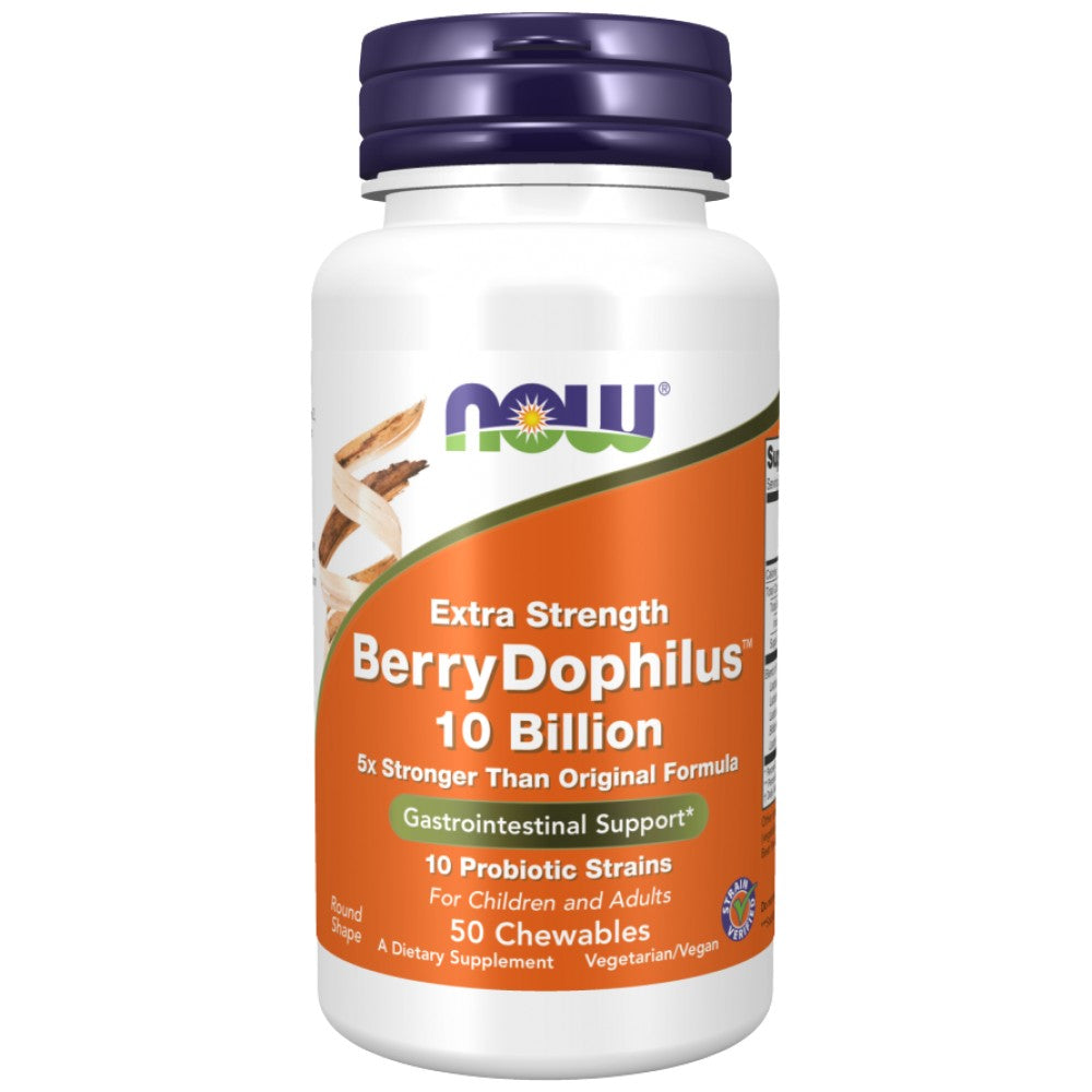 Berrydophilus 10 mil millones | Fuerza extra - 50 tabletas masticables