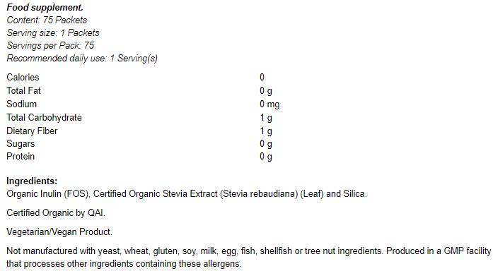 Geriau „Stevia Organic“ - 75 paketai