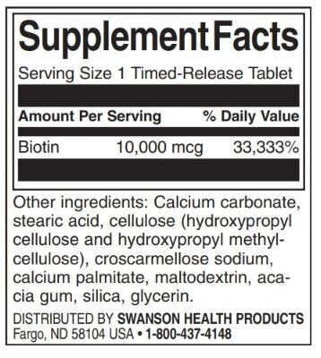 Biotin 10.000 mcg | Timed -Release - 60 tabletten