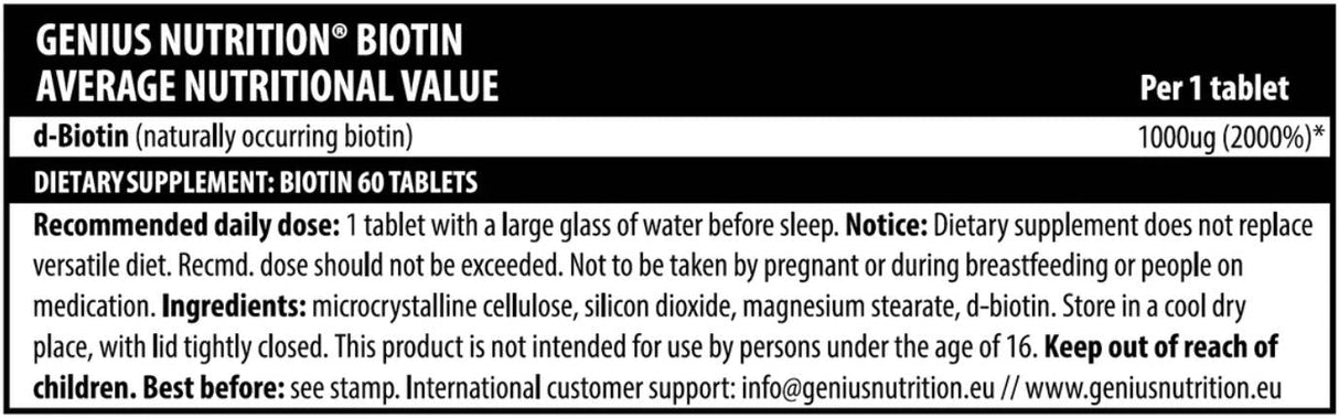 Biotin B7 - 60 Tablets