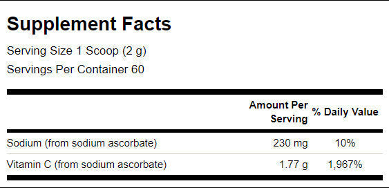 Buffered Sodium Ascorbate Vitamin C Powder - 120 grams