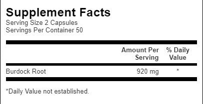 Burdock Root 460 mg - 100 cápsulas