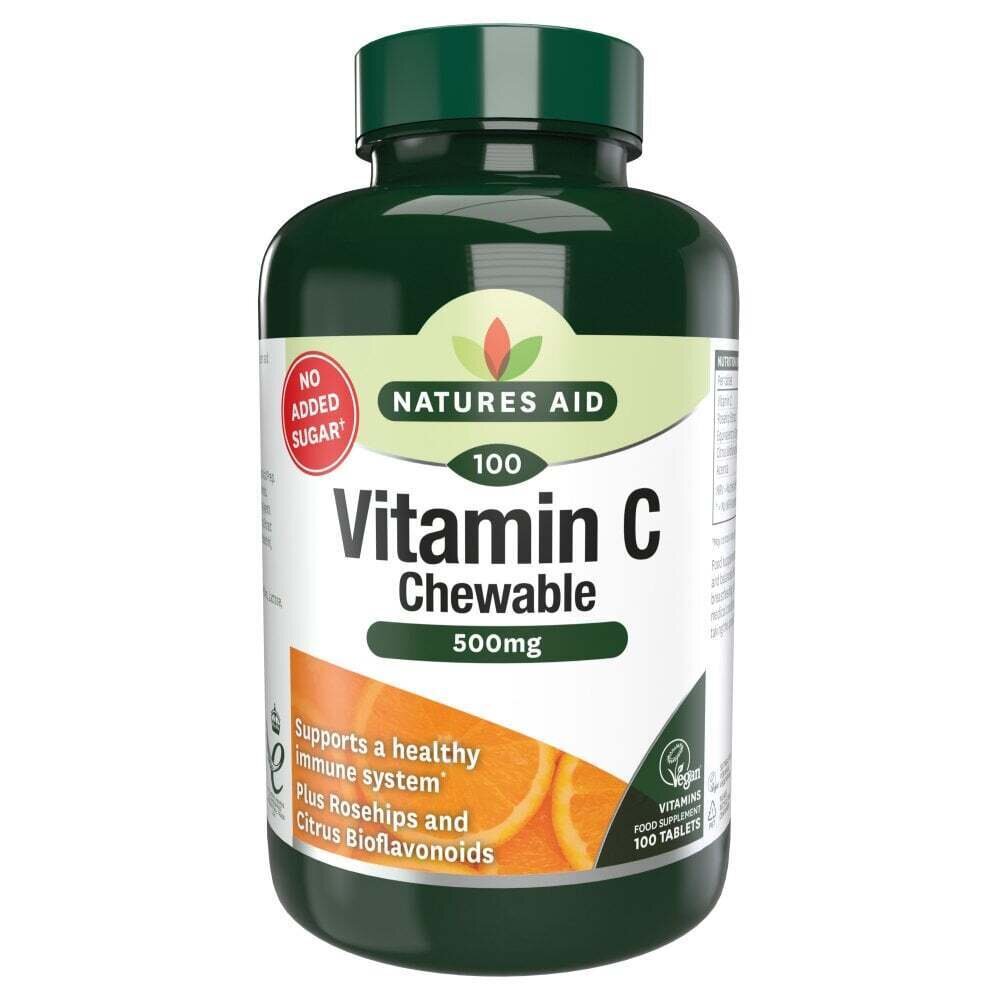 Vitaminas C su rožėmis, bioflavonoidais ir aceroliu (vitamino C kramtomoji