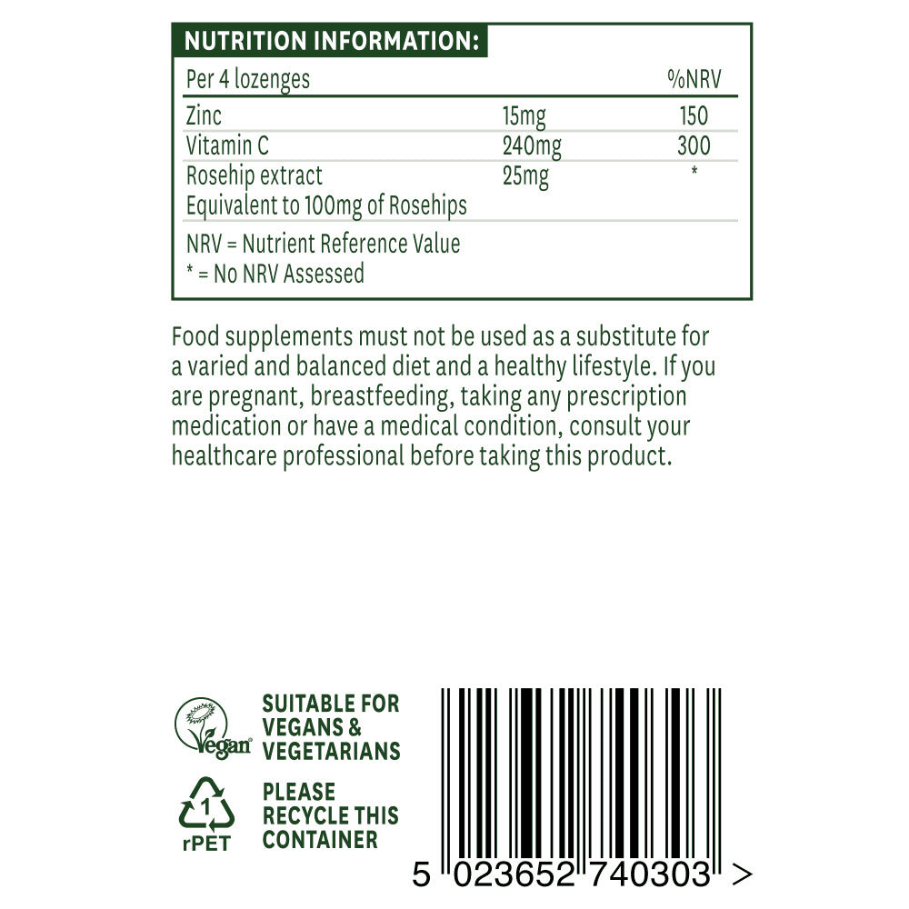 Cinkas + vitaminas C (cinkas + vitaminas C) 30 „NatureSAide“ siurbimo tabletės