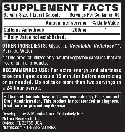Caffeine 200 - 60 Gel capsules