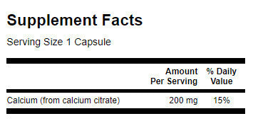 Calcium Citrate 200 mg - 60 capsules