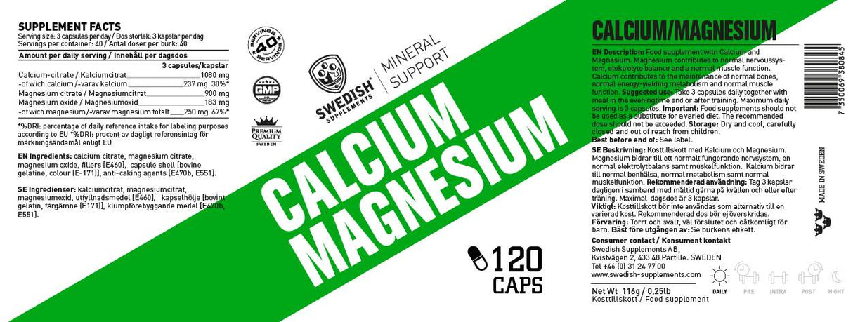 Calcium + magnesium - 120 capsules
