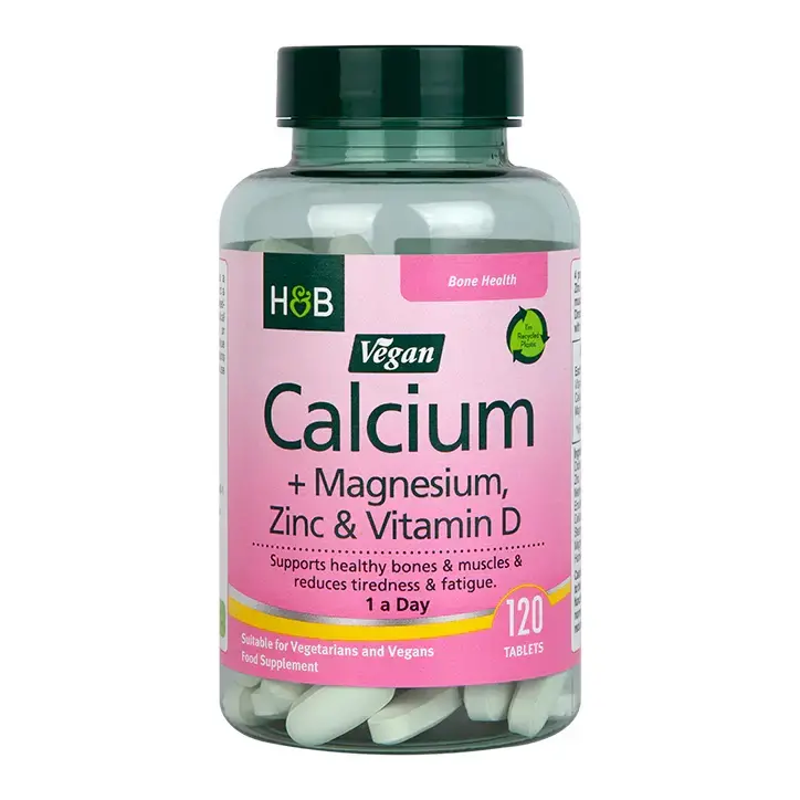 Calcio, magnesio, zinc y vitamina D 120 tabletas veganas