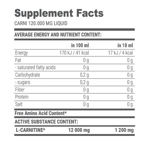 Carni vloeistof l -carnitine 120000 - 1000 ml