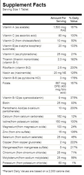 Century Formula Multivitamin without Iron - 130 Tablets