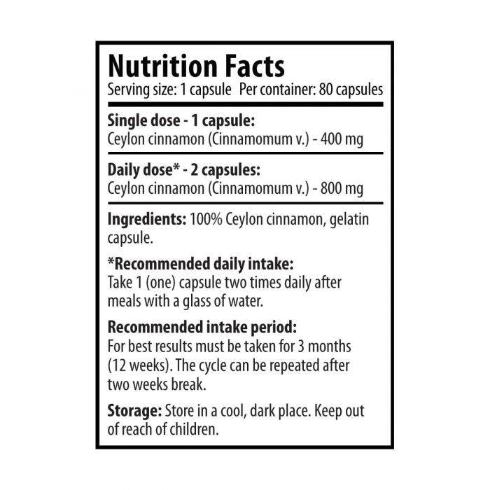 Ceylon Cinnamon 100% 80 capsules
