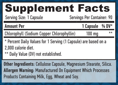 Chlorophyll 100mg. 90 Watps