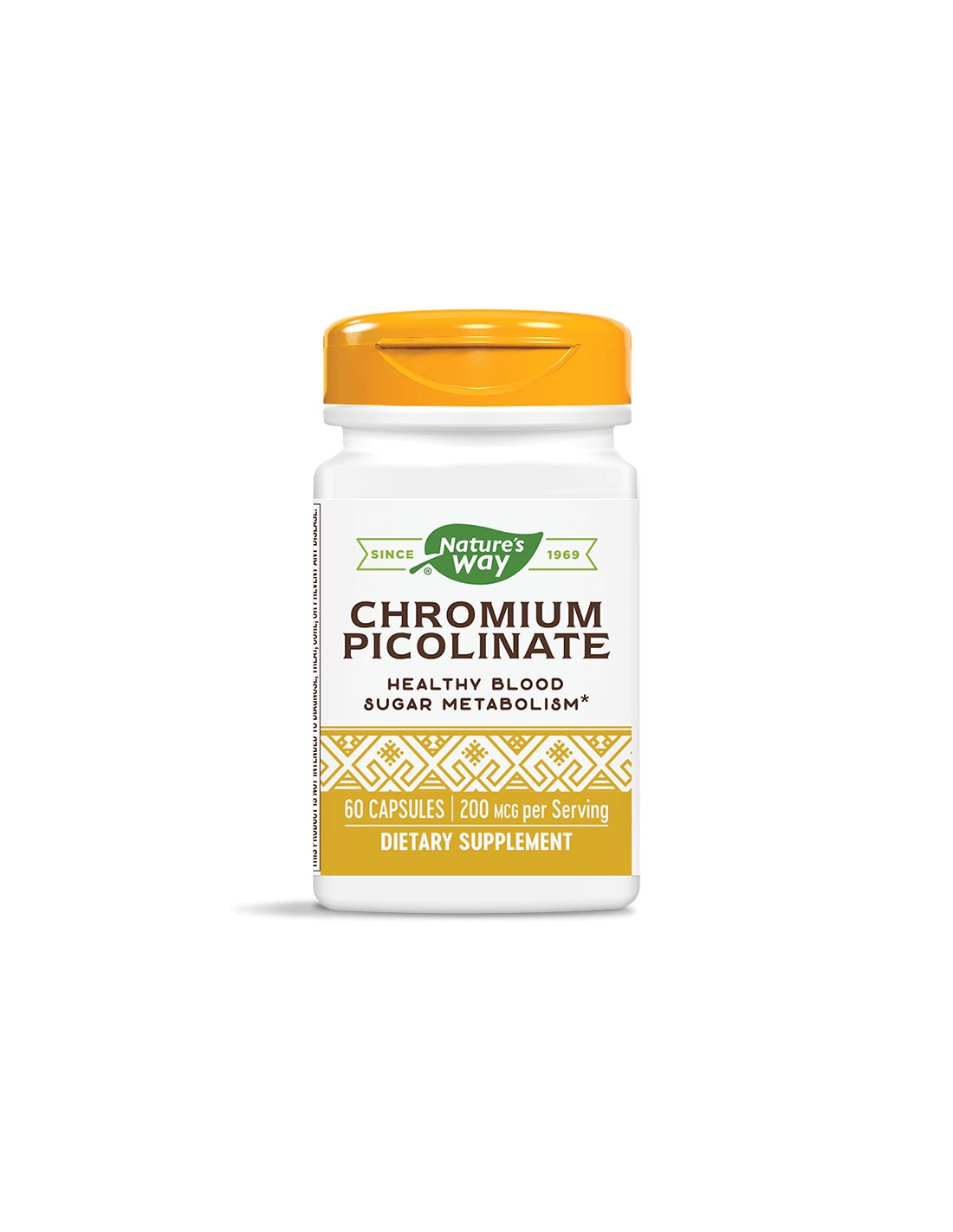 Cromo picolinate 200 mcg x 60 cápsulas de la naturaleza