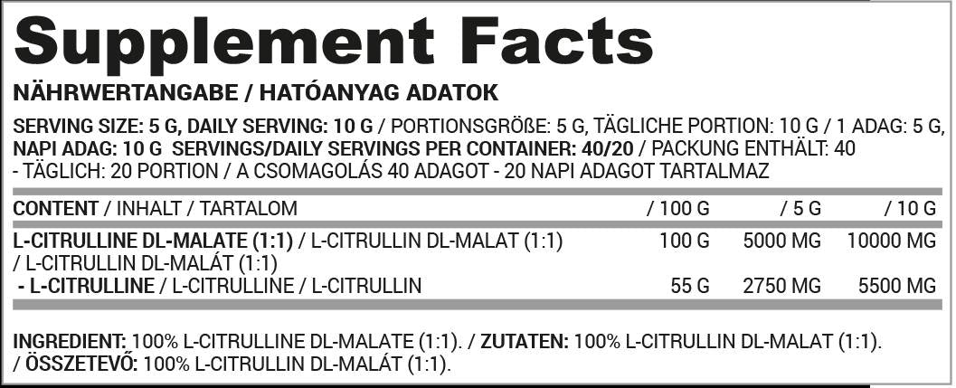 Citrulline Malate Powder | 100% Pure - 200 grams