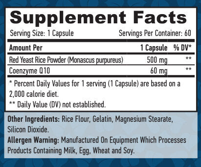 Co-Q10 60mg. & Red levadura arroz 500 mg./60 Capas.
