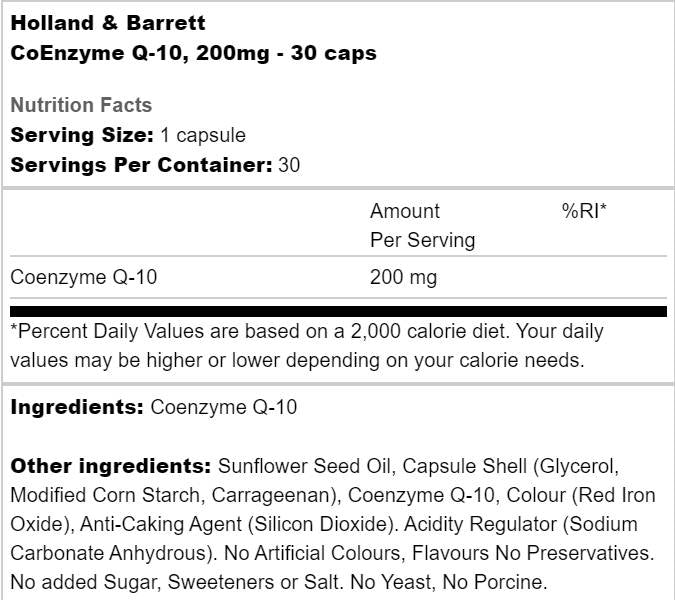 Coenzyme Q -10 200 mg - 30 kapsulės