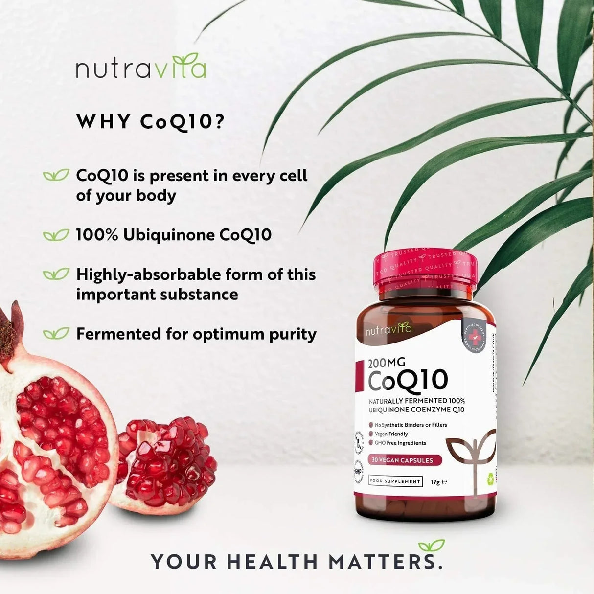CoQ10 200 mg (Ubiquinone) /120 capsules, 120 days/ Nutravita
