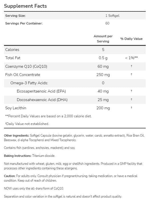 COQ10 60 mg + Omega 3 - 120 gelcapsules