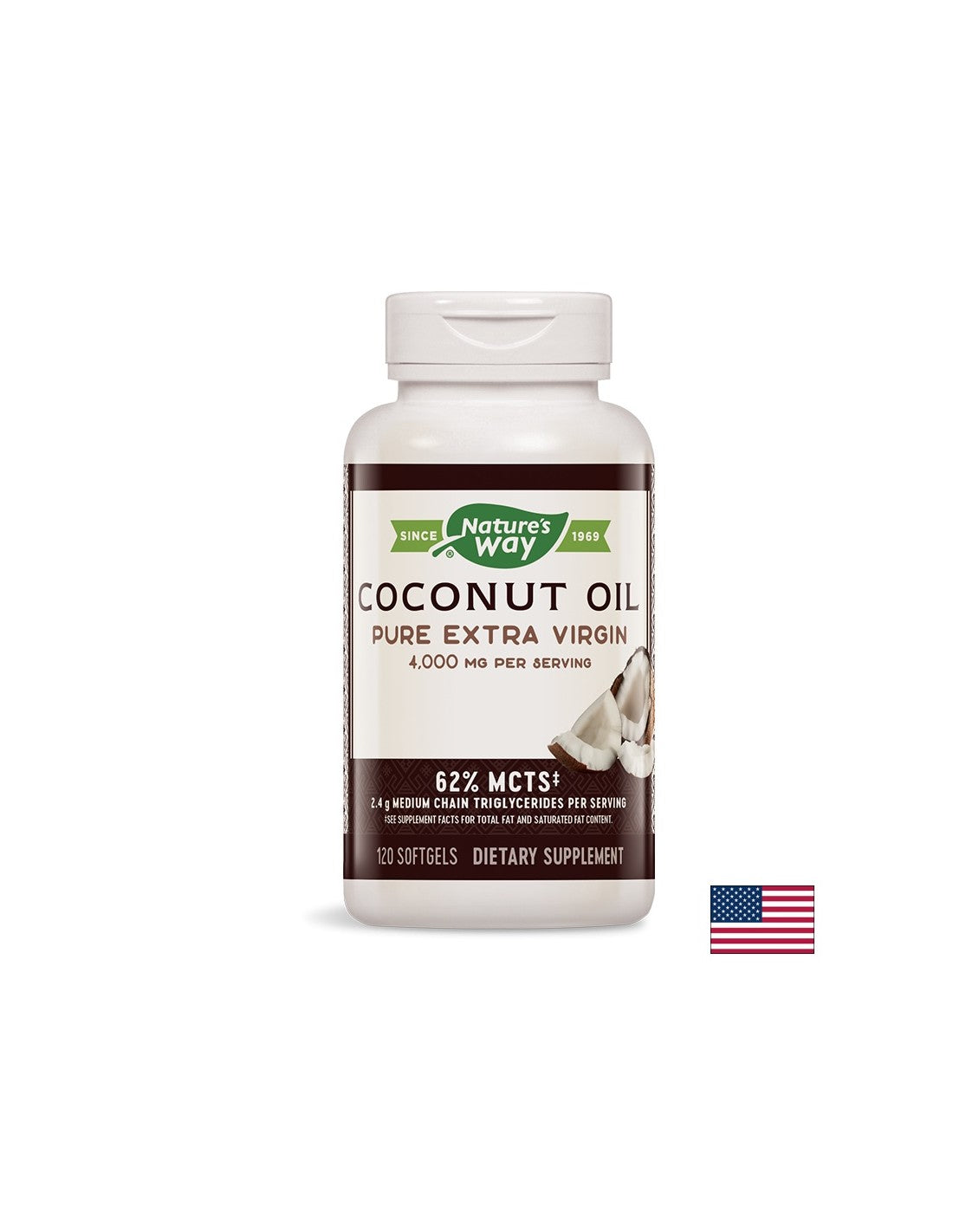 Coconut Oil Organic 1000 mg - 120 Gel capsules