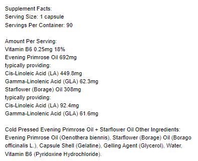 Cold Pressed Evening Primrose Oil + Starflower Oil - 90 Gel capsules
