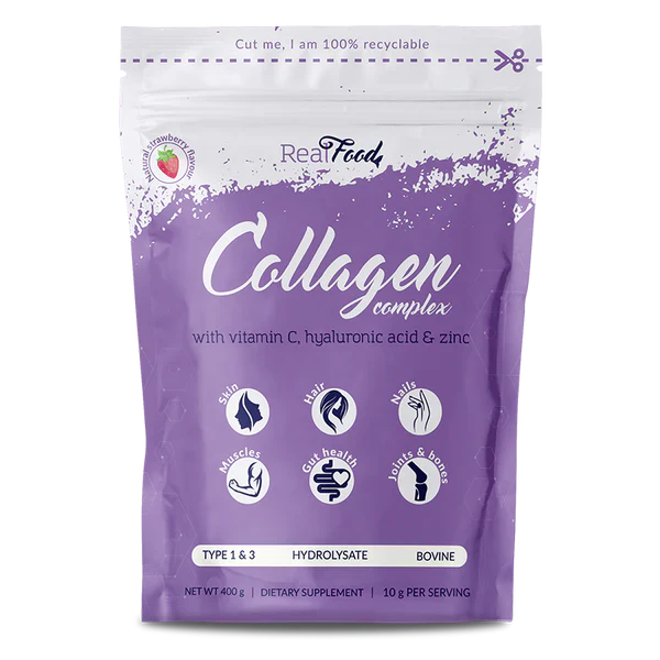 Collagen Complex with hyaluronic acid, vitamin C and zinc – 9400 g per dose, 400 g (40 doses)