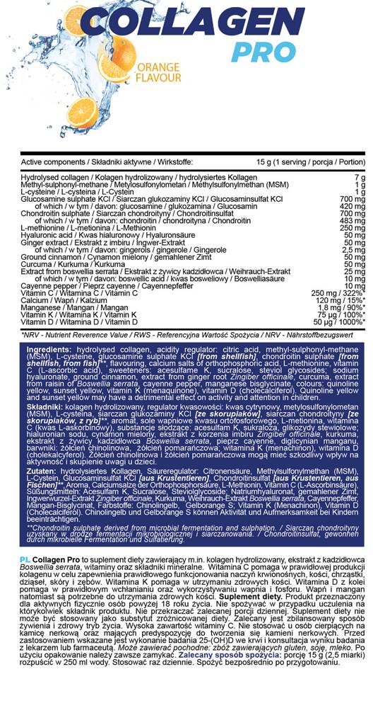 Collagen Pro Powder | with Glucosamine, Chondroitin, Hyaluronic, Boswellia - 400 grams