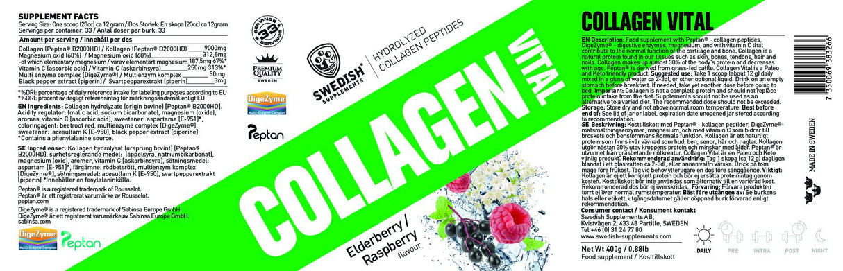 Collagen Vital / Hydrolyzed Peptides - 400 grams