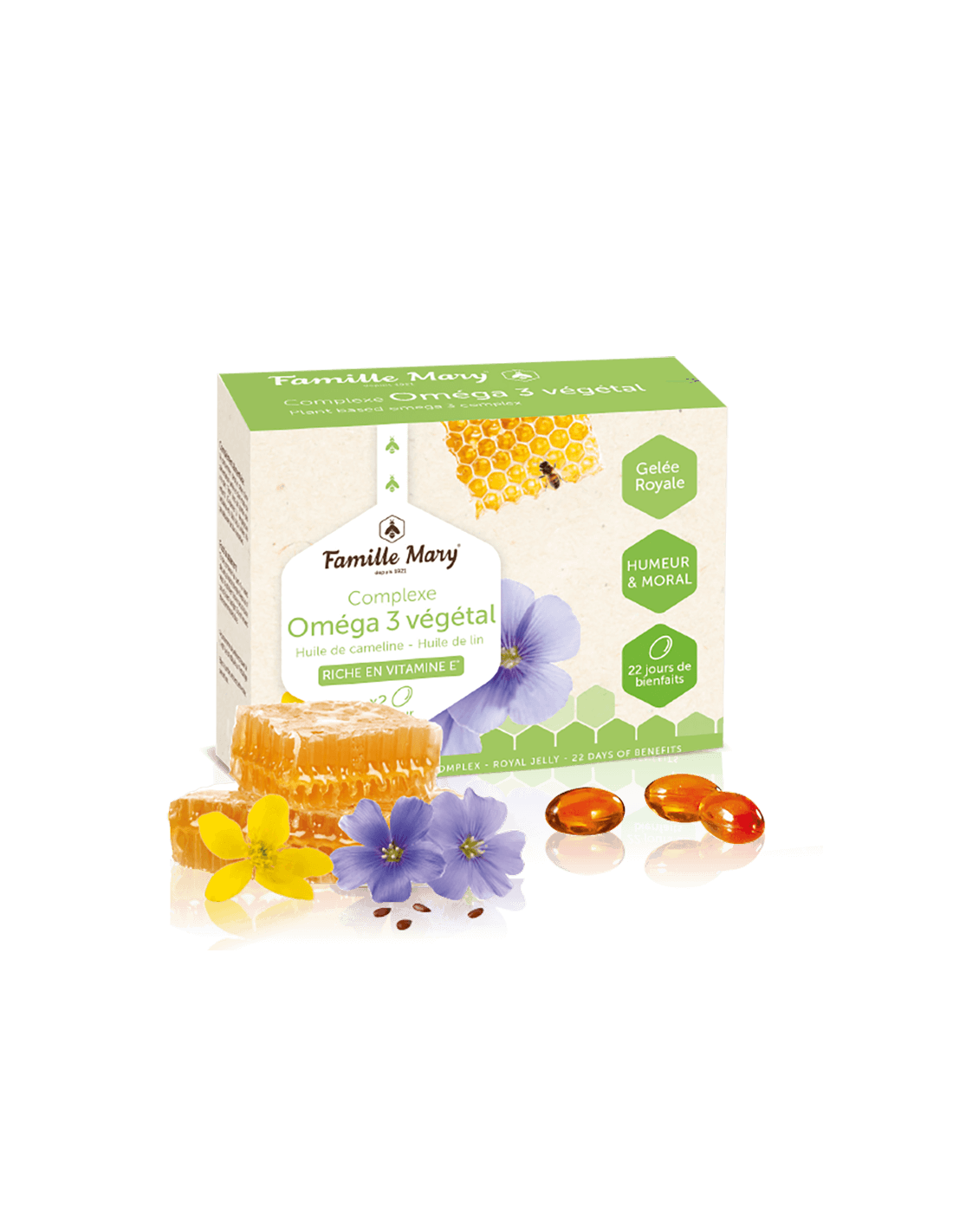 Complexe Oméga 3 Végétal - Omega -3 z rostlinných zdrojů + Royal Jelly, 45 tobolek