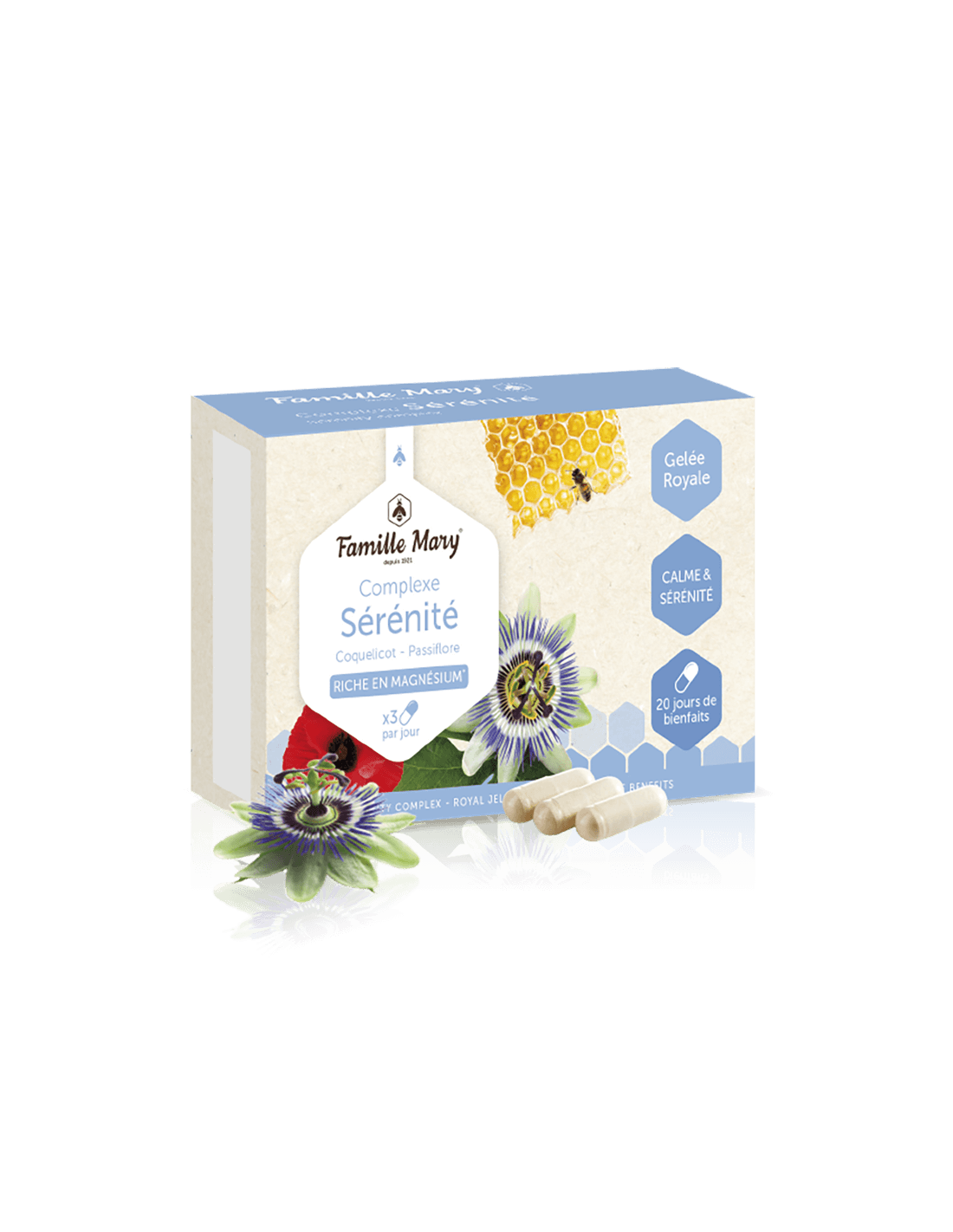 Complex for the nervous system, with magnesium, passion flower, poppy and royal jelly - Complexe Serenite, 60 capsules