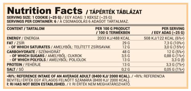 Cookies | Low Sugar Protein Cookies 135 grams