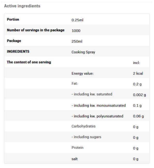Spray de cozinha - óleo de canola - 200 ml