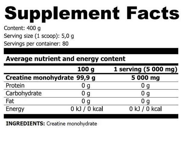 Crea monohydraat - 400 gram